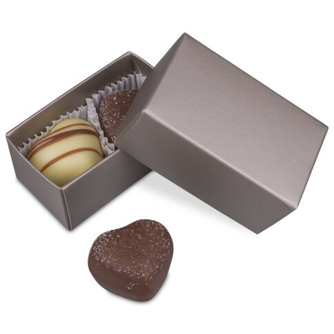 ChocoTwo Beige Metallic - Heart - Chocolates