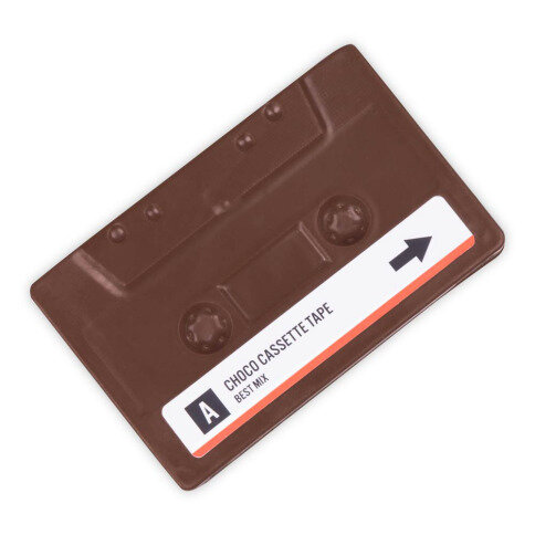 Pure chocolade cassette met etiket