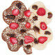 Chocolate four leaf clover with fruits