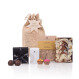 Coffret cadeau de chocolat pour Noël dans un sac en jute