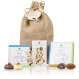 Set in jute bag with chocolate Easter gifts