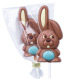 Chocolate lollipop Easter bunny blue