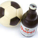 Chocolate football and bear bottle