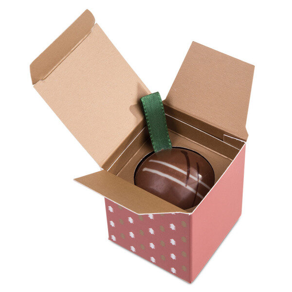 Chocolissimo - heerlijke chocolade pralines, originele chocolade cadeau, relatiegeschenken. kerstbal - Melk