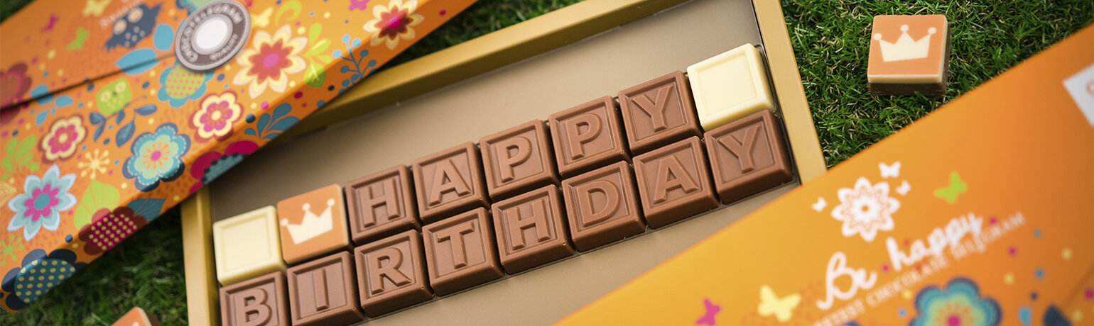 Chocolade verjaardagswensen
